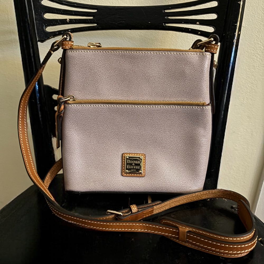 New! Dooney & Bourke Pebbled Leather Letter Carrier Crossbody Bag - NWOT